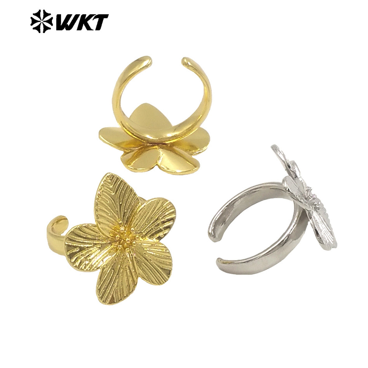 WT-R552 New Design Wholesale Sweet Beautiful 18K Gold Plated Delicate Floral Ring for Women As Daily Decoration and Special Gift