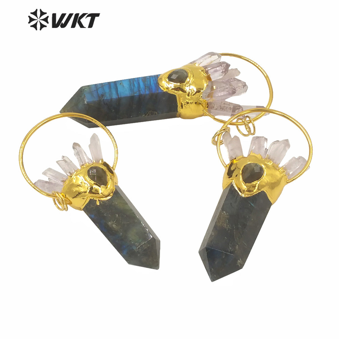 WT-P1585 Amazing Energy Natural Spirit Point Labradorite Point Pendant Gorgeous Crystal Big Statement Stone Pendants