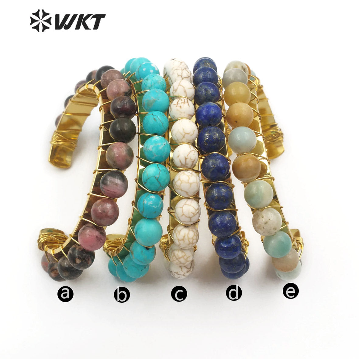 WT-B479 Wholesale Jewellery Lady Gold Bangles Natural Stone Bangles Choice of Various Styles Gift Priority