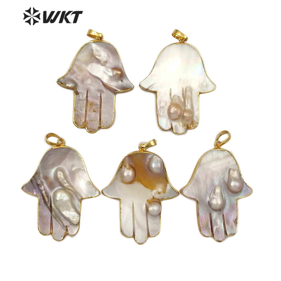 WT-JP140 Wholesale New Arrival Unique Natural Pearl Pendant Jewelry for Woman Pendant in 18K Gold Plated Mother of Pearl Pendant