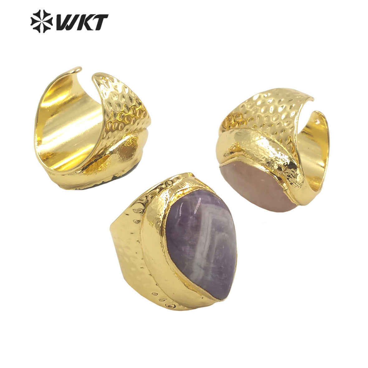 WT-R414 Beautiful Multicolor Waterdrop Gemstone Ring 18k Gold Plated High Quality As Women Gift Rings Natural Gemstone Rings