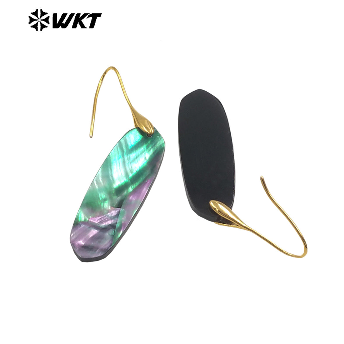 WT-MPE162 Good Quality Vintage Style Sparkling Multi Shapes Natural Abalone Shell Earrings For Ladies Party Jewelry Gift