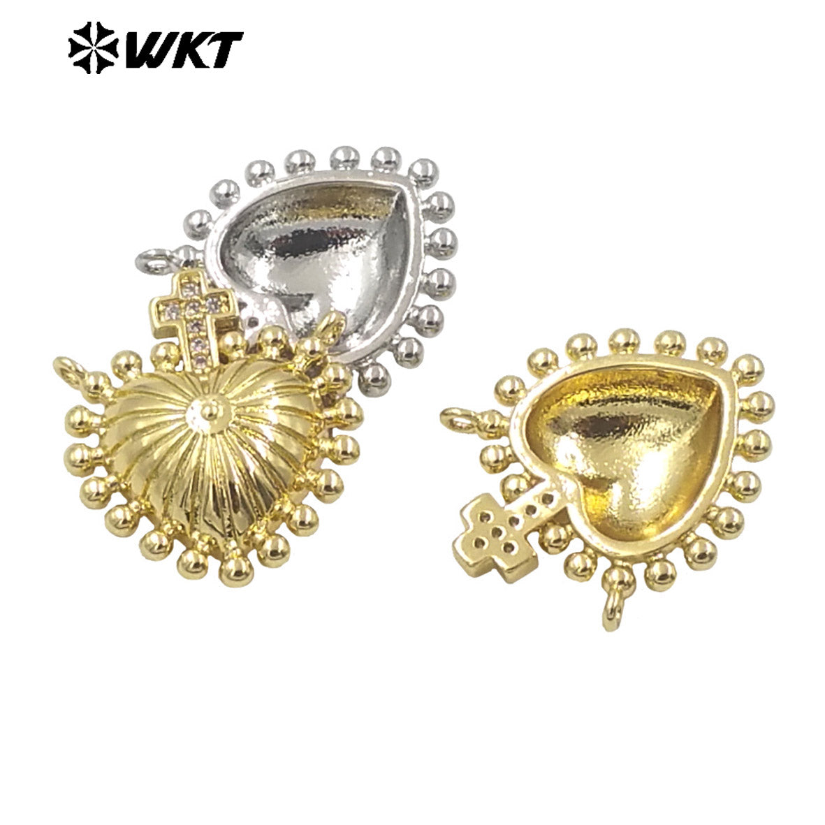 WT-MP293 Amazing New Popular Sant Heart Gold Plated Brass Religious Jewelry Pendants for Necklace