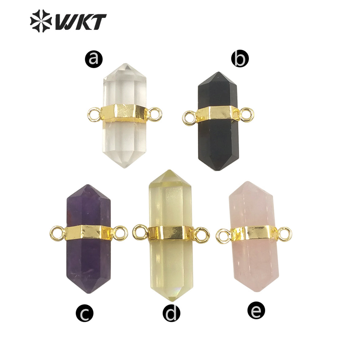 WT-P1742 Fashion Jewelry Amethyst Black Obsidia Citrine Rose Quarts Stone Luxurious Pendant and Attractive Jewelry Pendant