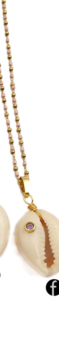 WT-JN096 Wholesale Fashion Jewelry Natural Cowrie Necklace with Cz Stone Colorful Cz Stone Necklace Can Choose