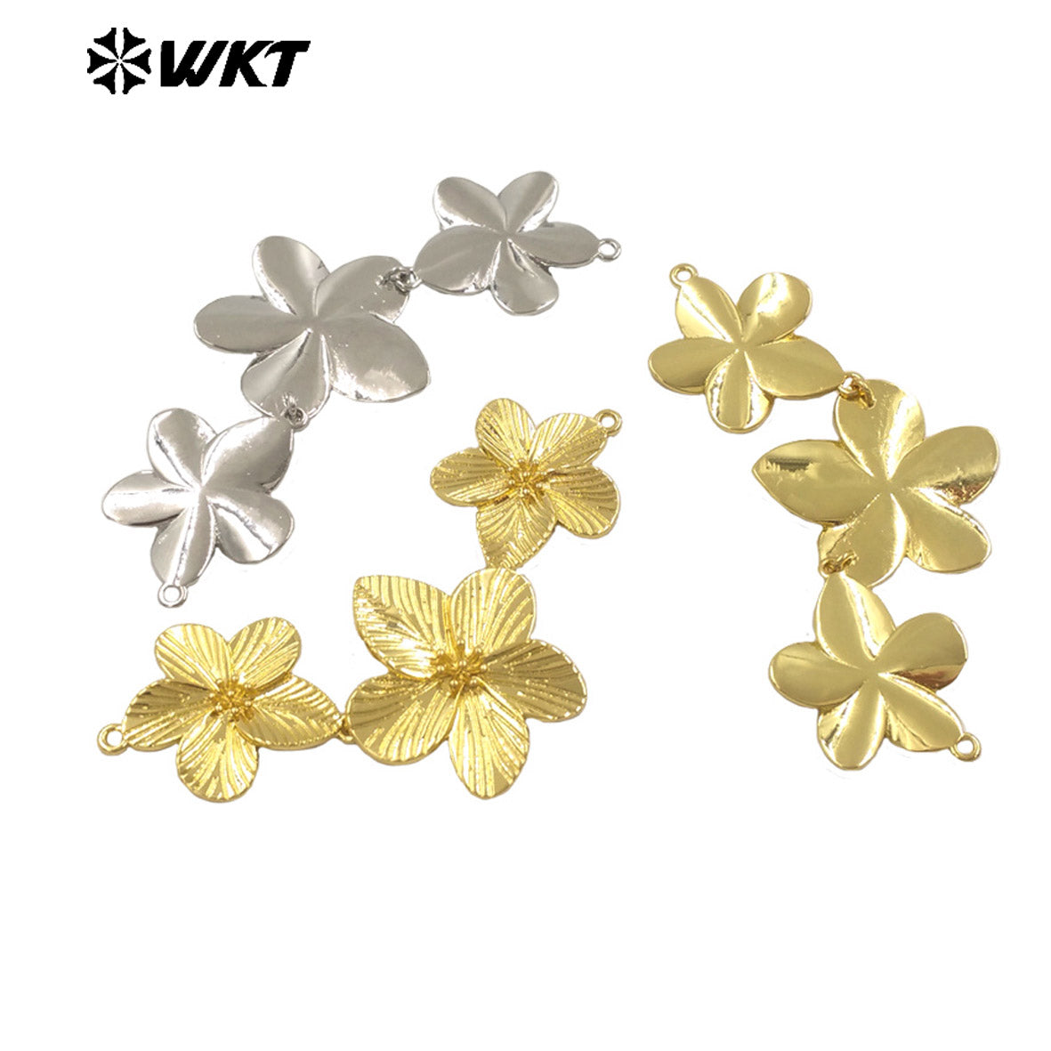 WT-N1479 Wholesale Latest Models Elegant High Quality 18K Gold Plated Three Flower Necklace for Women As Anniversary Gifts