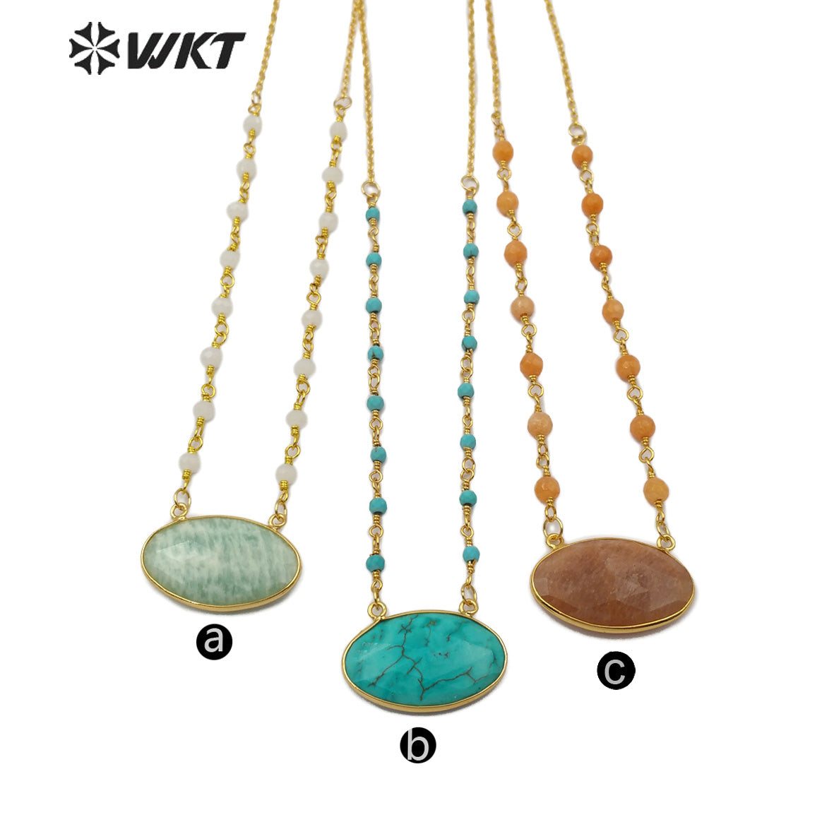 WT-N1168 Natural Turquoise Pendant Necklace With Stone Beads Necklace Natural Turquoise Necklace Stylish Charm Jewelry