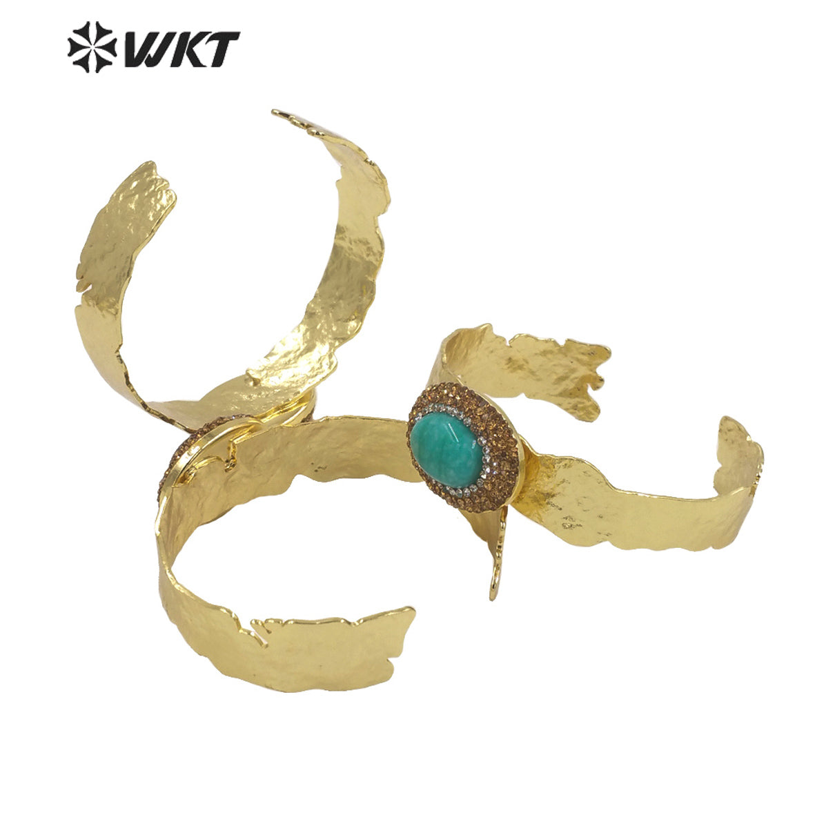 WT-B628 Europe Colorful Precious Gemstone Opening Bangle with Rhinestone Setting Women Oval Amethyst Stone Bangle