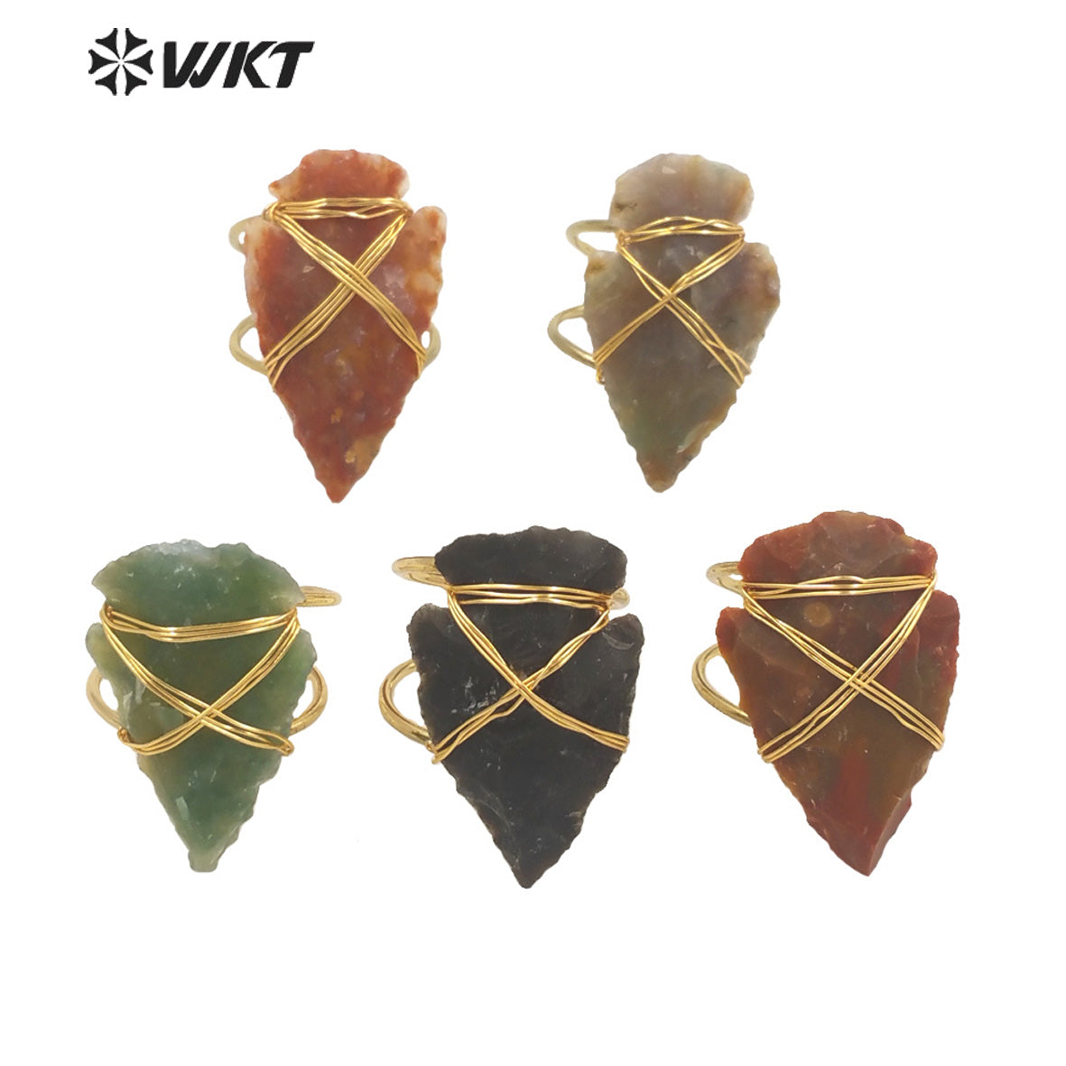 WT-R391 WKT 2022 Hot Style Vintage Ring Indian Agates Ring Natural Stone for Women New Trend Jewelry Ring Party