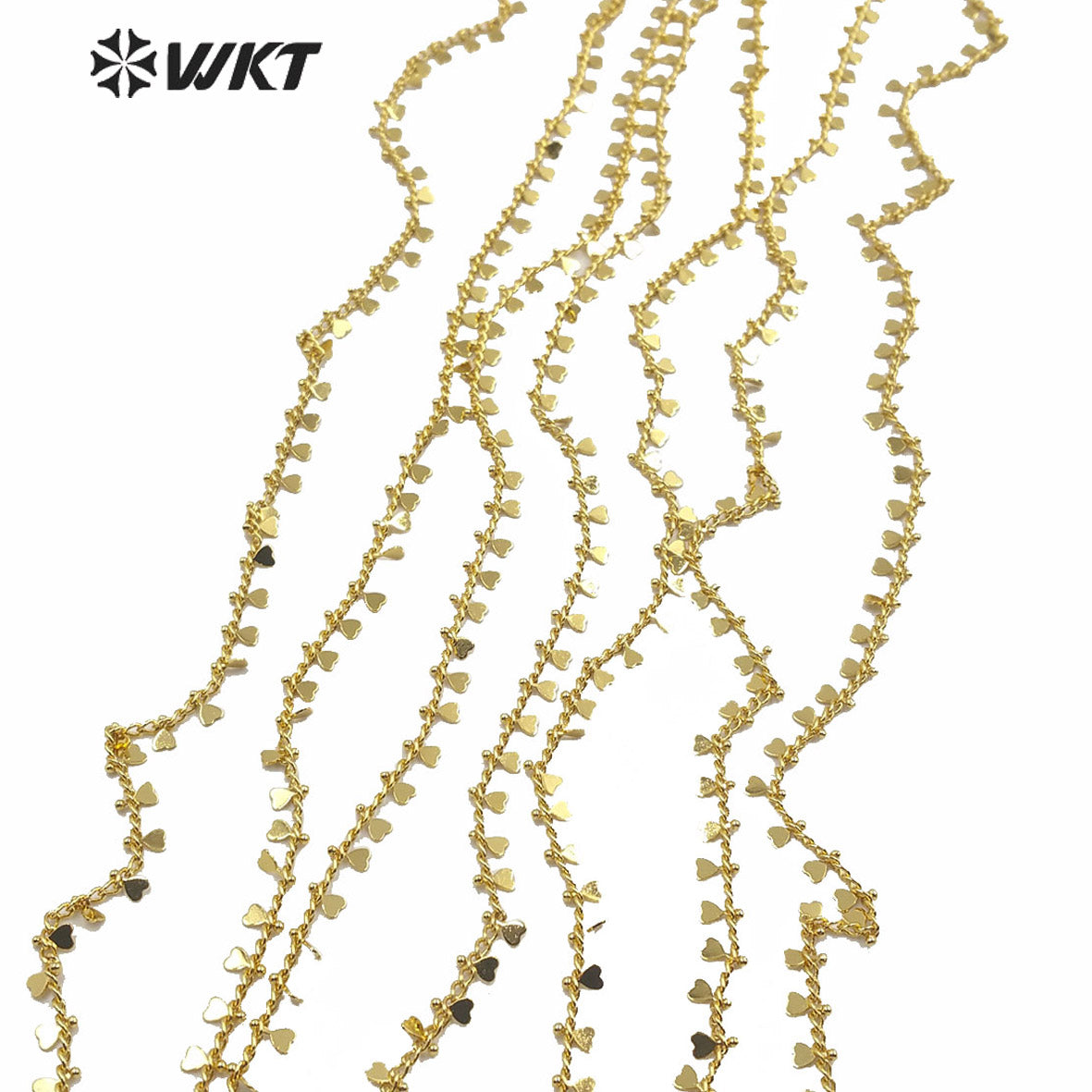 WT-BC138 Populared New Gold Electroplated Brass Chain by Meter Women Charming Tiny Charms Chain for Necklace Making