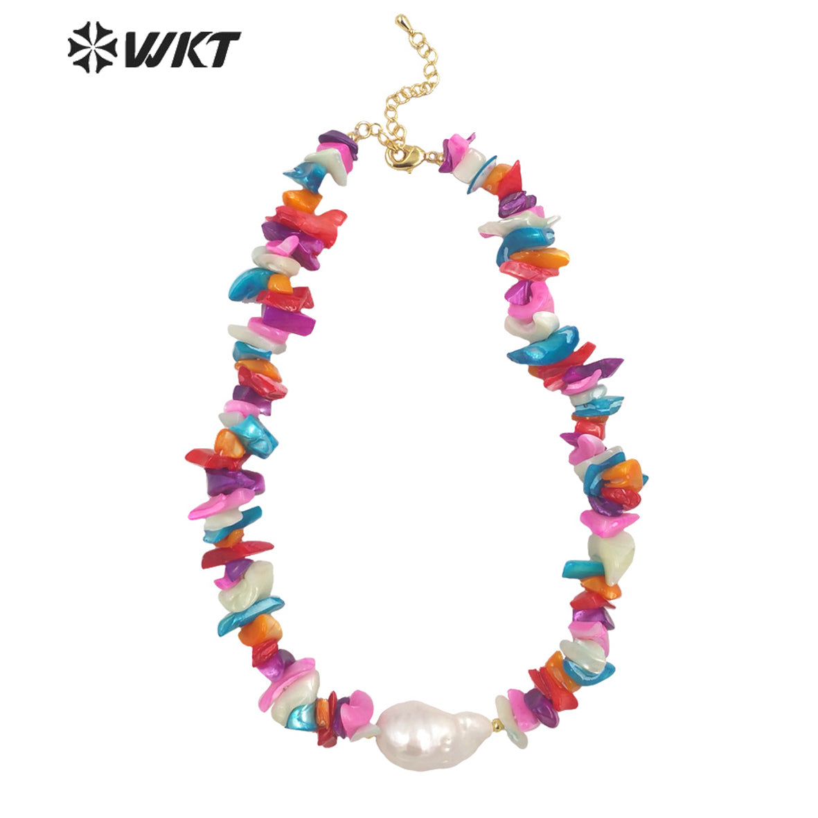 WT-JN183 Wholesale Fashion Populared Vintage Irregular Shell Beads Baroque Pearl Necklace Women Hand Strand Beads Shell Necklace