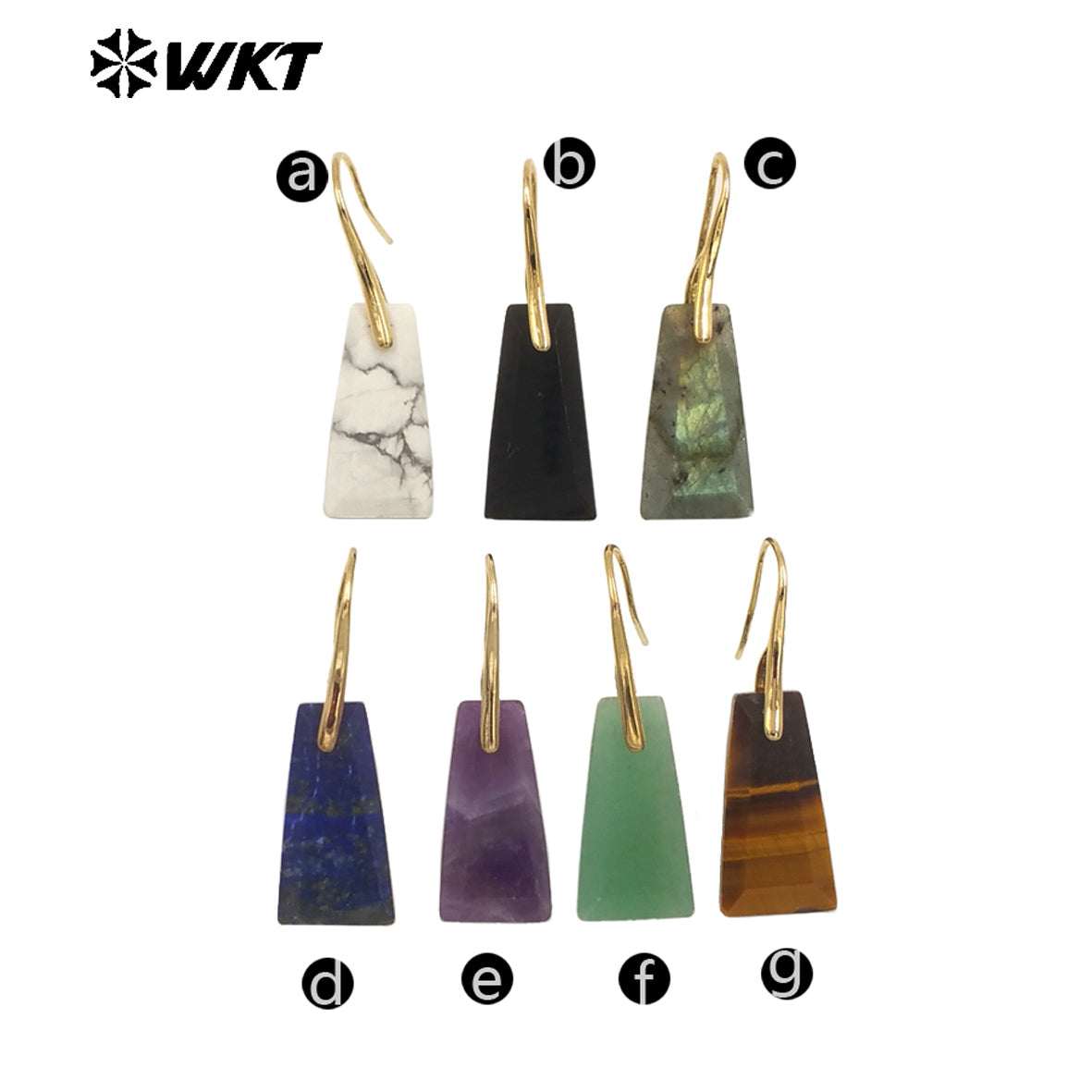 WT-E778 New Arrival Women Earrings Natural Gemstone Unique Design Geometric Shape For Ladies Birthday Charming Jewelry