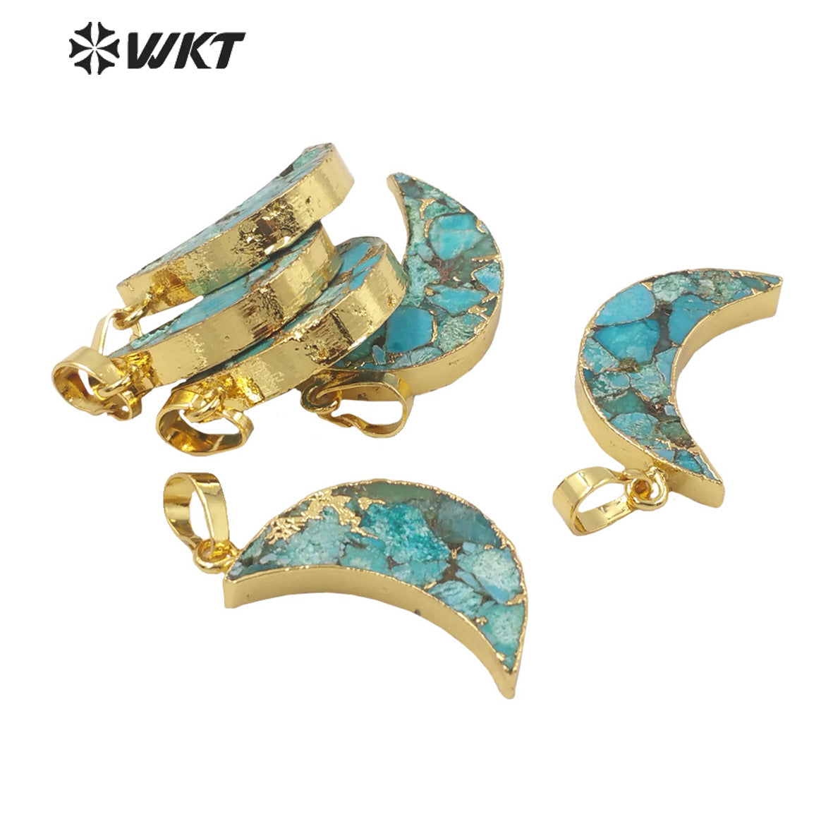 WT-P1727 2021 Best Jewelry Copper Turquoise Stone Pendant Dignity and Fine Jewelry Pendant As a Gift for a Wonderful Party