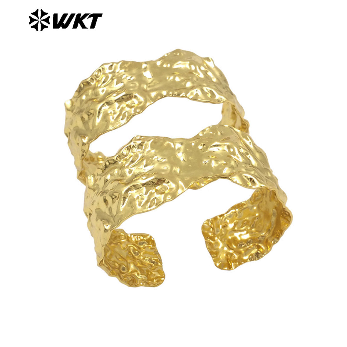 WT-B667 Explosive Models Beautiful Adjustable 18K Gold Plated Natural Yellow Brass Bangle for Daily Decoration and Birthday Gift