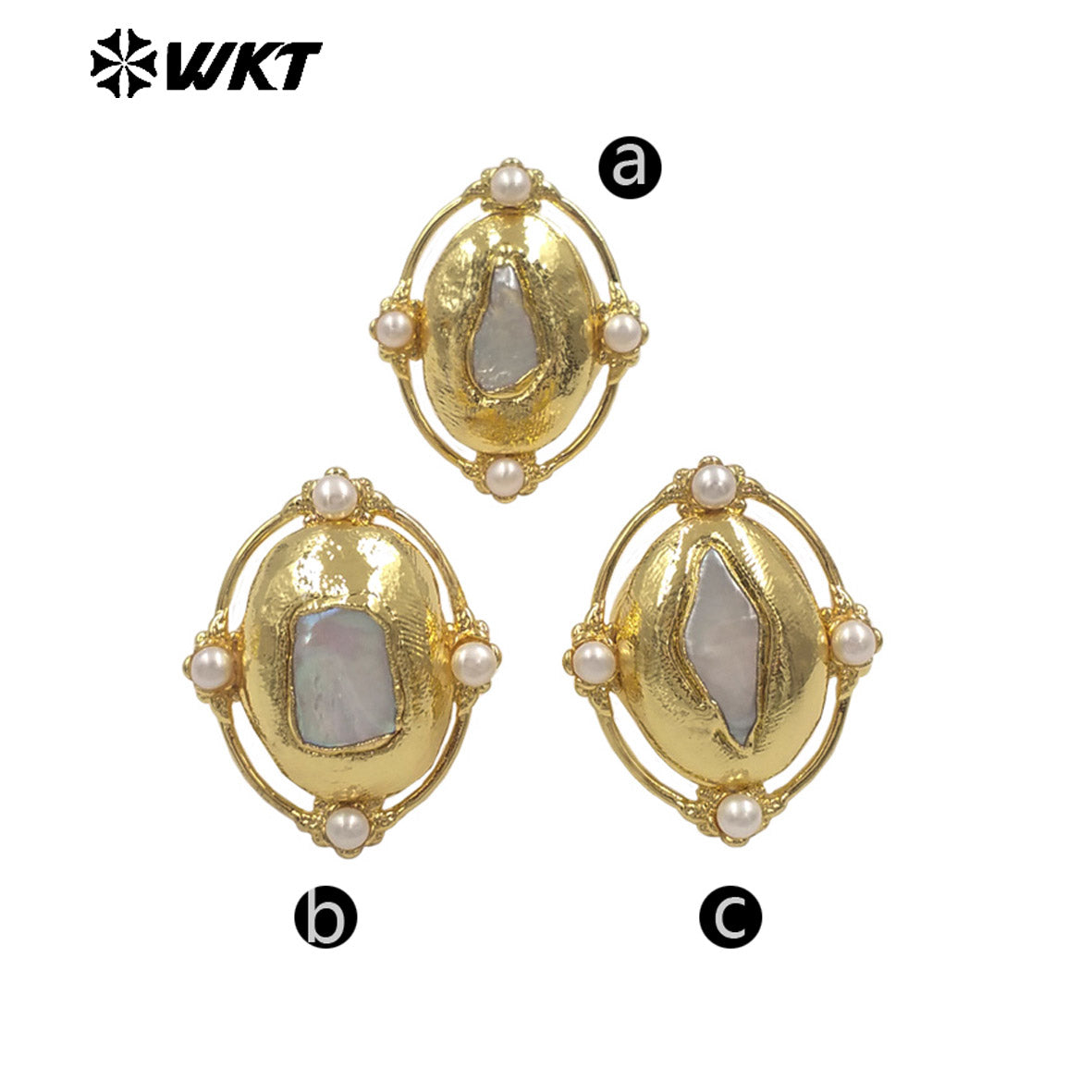 WT-MPR147 Wholesale New Design Unique Style Gold Electroplated Natural Freshwater Pearl Open Size Women Rings For Wedding Gift