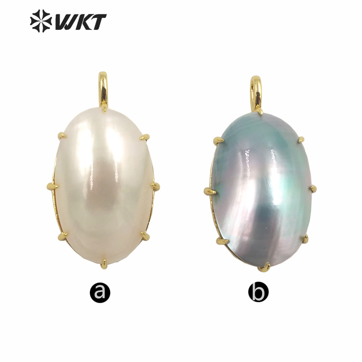 WT-JP350 WKT Classic Vintage Hot Selling Natural Mabe Shell Luxury Scallop Accessory ForNecklace Pendants