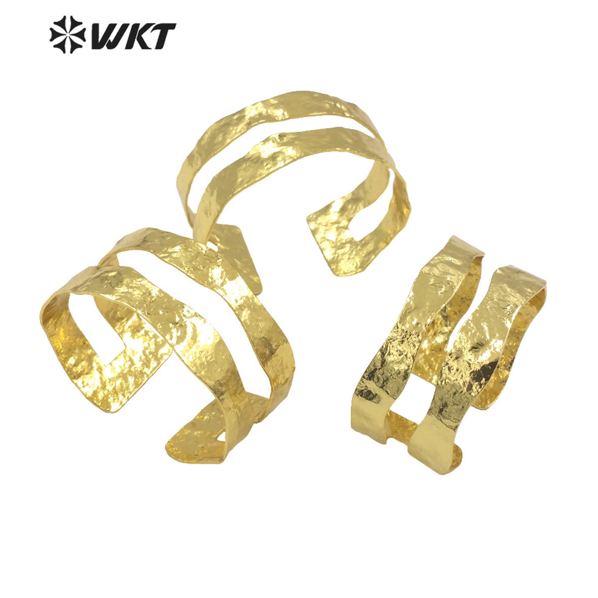 WT-B654 Wholesale 18K Real Gold Plated Yellow Brass Resist Tarnishable Fashion Simple Metal Bangle for Party