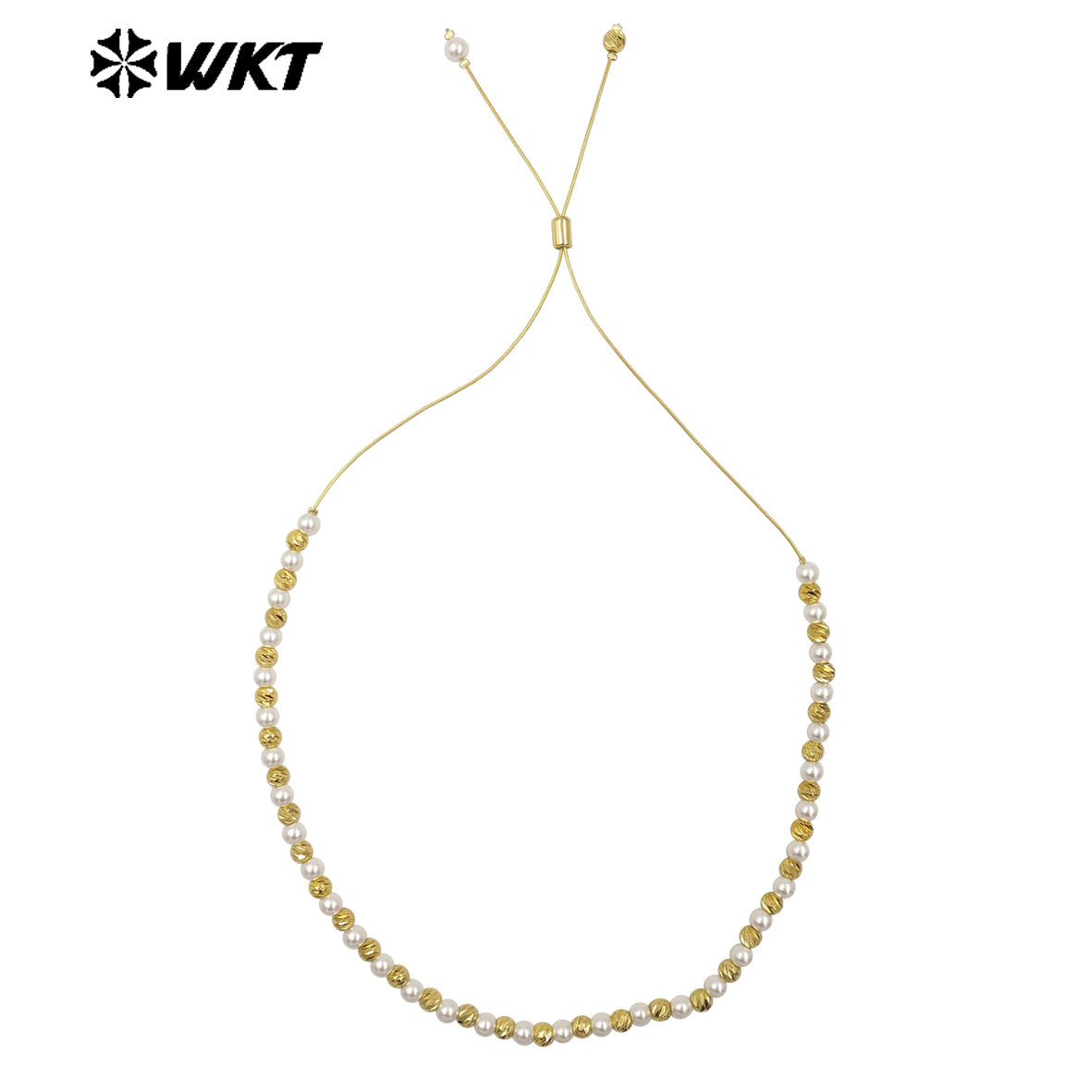 WT-JFN20 Wholesale Fashion Gold Plated Hand Strand Elegant Adjustable Chain Connect Pearl Beads Necklace
