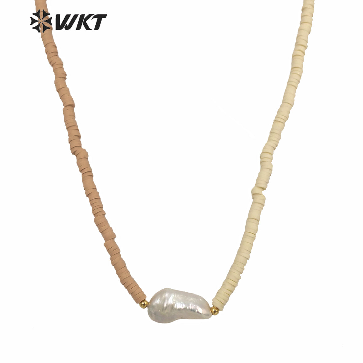 WT-JN130 Amazing Hand Make Strands 4mm Resin Beads Pearl Themed Necklace Lady Loved Natural Pearl Choker Necklace With Sand Color
