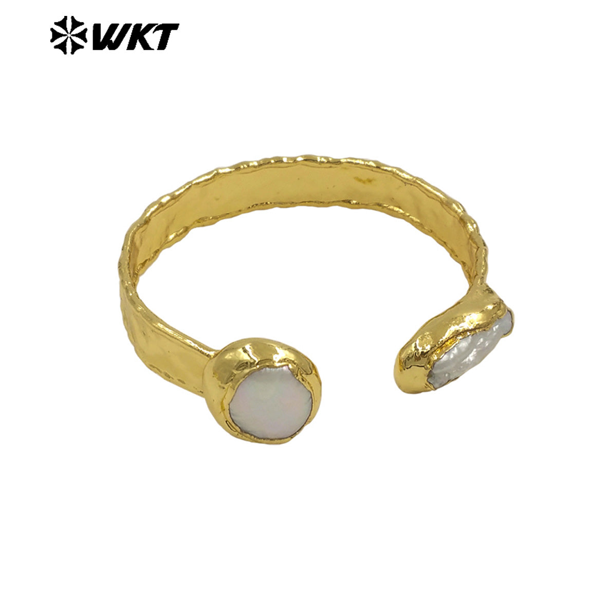 MPB129 Newest Luxury Gold Electroplated Round And Rectangle Natural Freshwater Pearl Bangles For Women Daily Wearing Jewelry