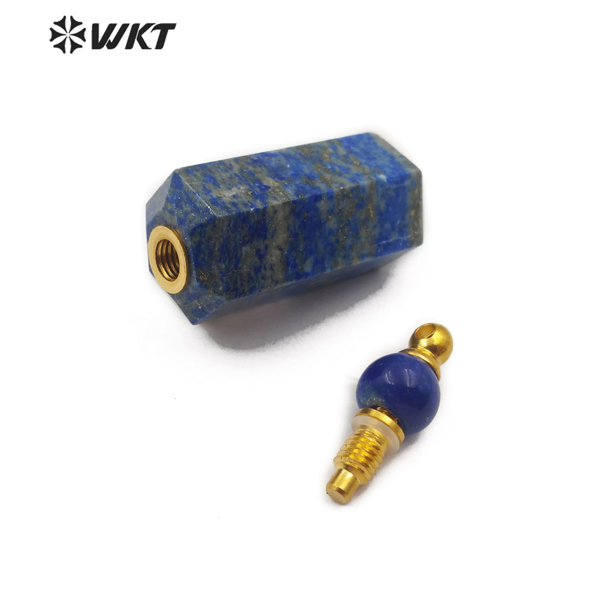 WT-P1463 Fashion Stone Perfume Bottle Pendant Natural Amethyst Lapis Rose Quartz Blue Agate Pendant Stainless Steel Accessory