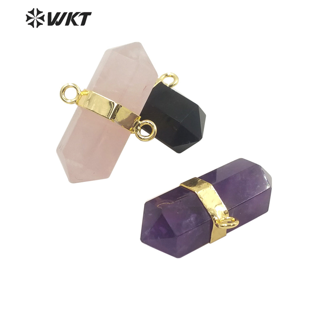 WT-P1742 Fashion Jewelry Amethyst Black Obsidia Citrine Rose Quarts Stone Luxurious Pendant and Attractive Jewelry Pendant