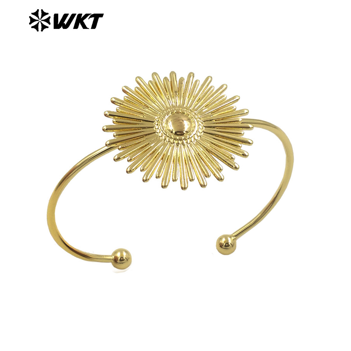 WT-B685 Direct Sales Holy Natural Yellow Brass 18K Gold Plated Daisy Thin Bracelet for Women As Daily Accompaniment and Gift