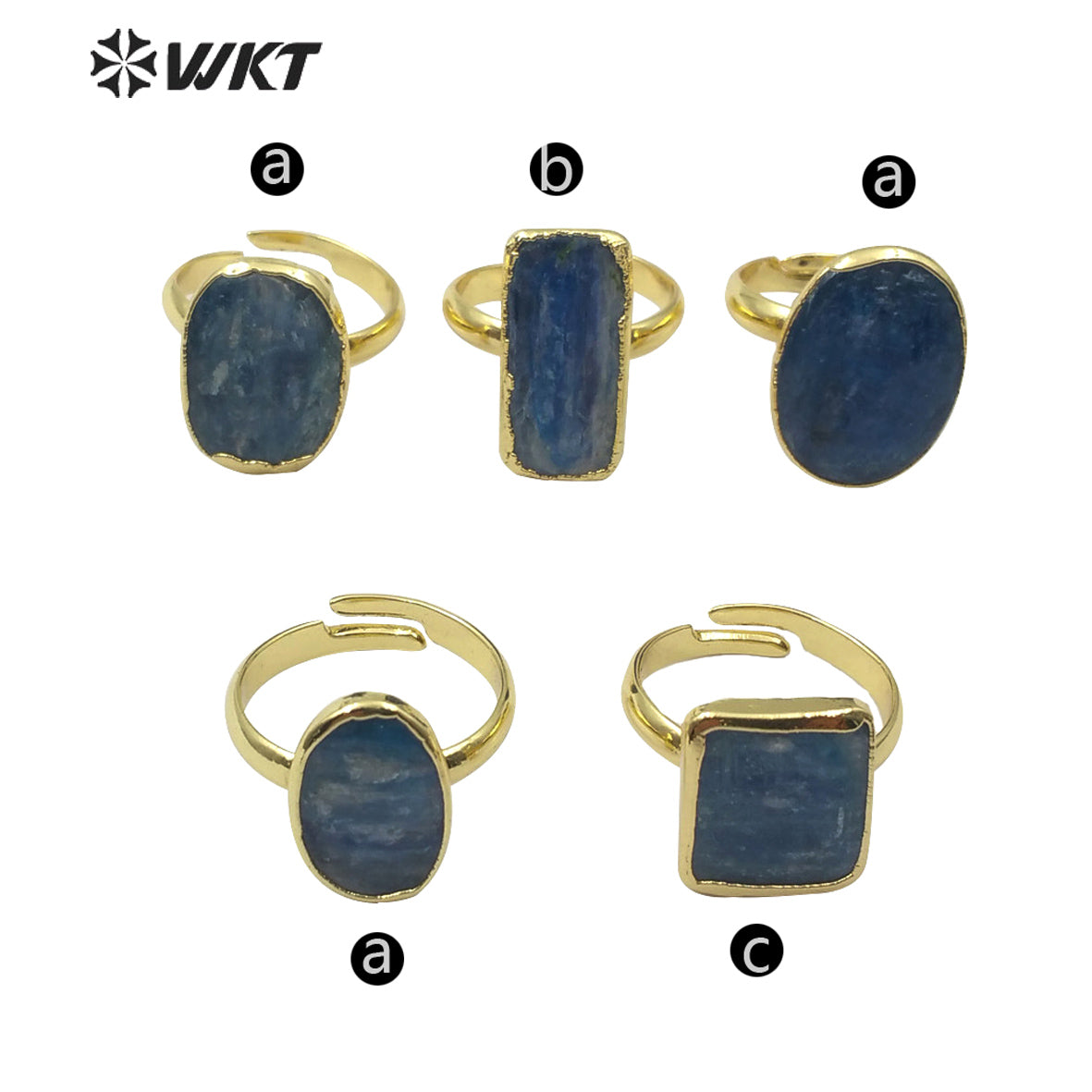WT-R350 Natural Blue Kyanite Ring Popular Stone Ring in Adjustable Size Women Gorgeous Charm Jewelry Blue Kyanite Ring