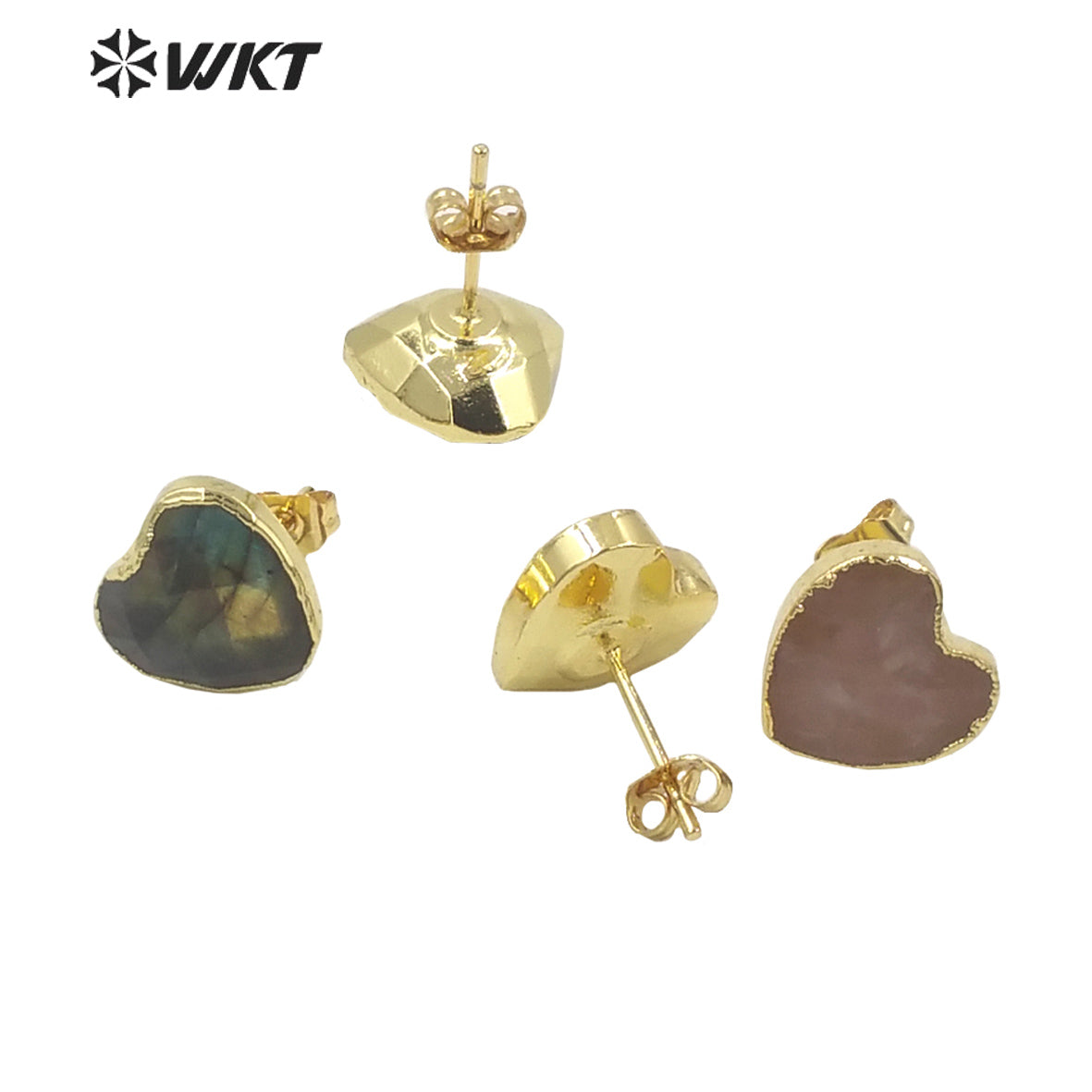 WT-E649 2021 Best Fashion Jewelry Earrings Gemstone Heart-shaped Earrings Elegant Fine Attractive Earrings for Lady As a Gift