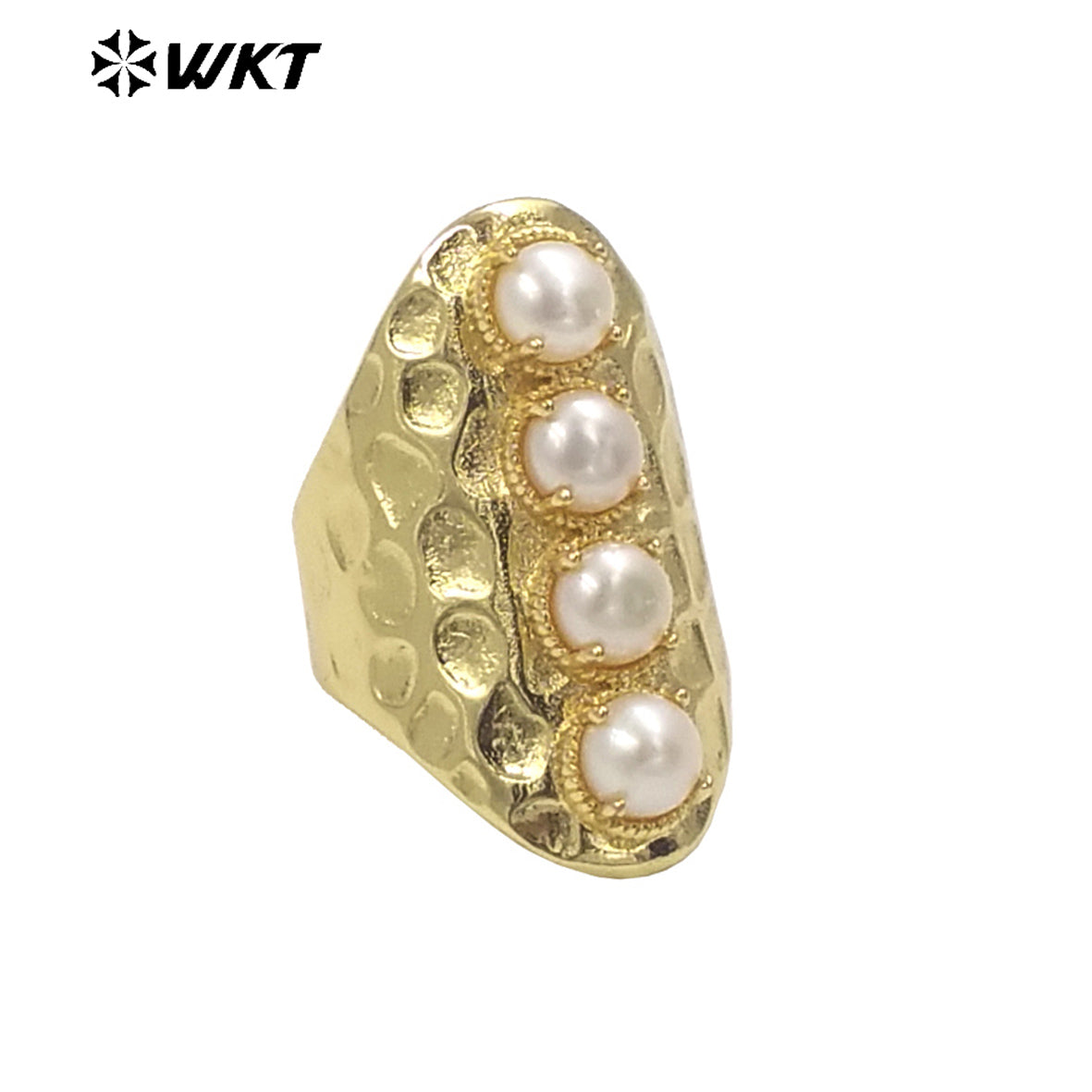 WT-MPR056 WKT Latest High Quality Fashion18k Real Gold Plated Trendy Gift for Women Natural Mother of Pearl Ring