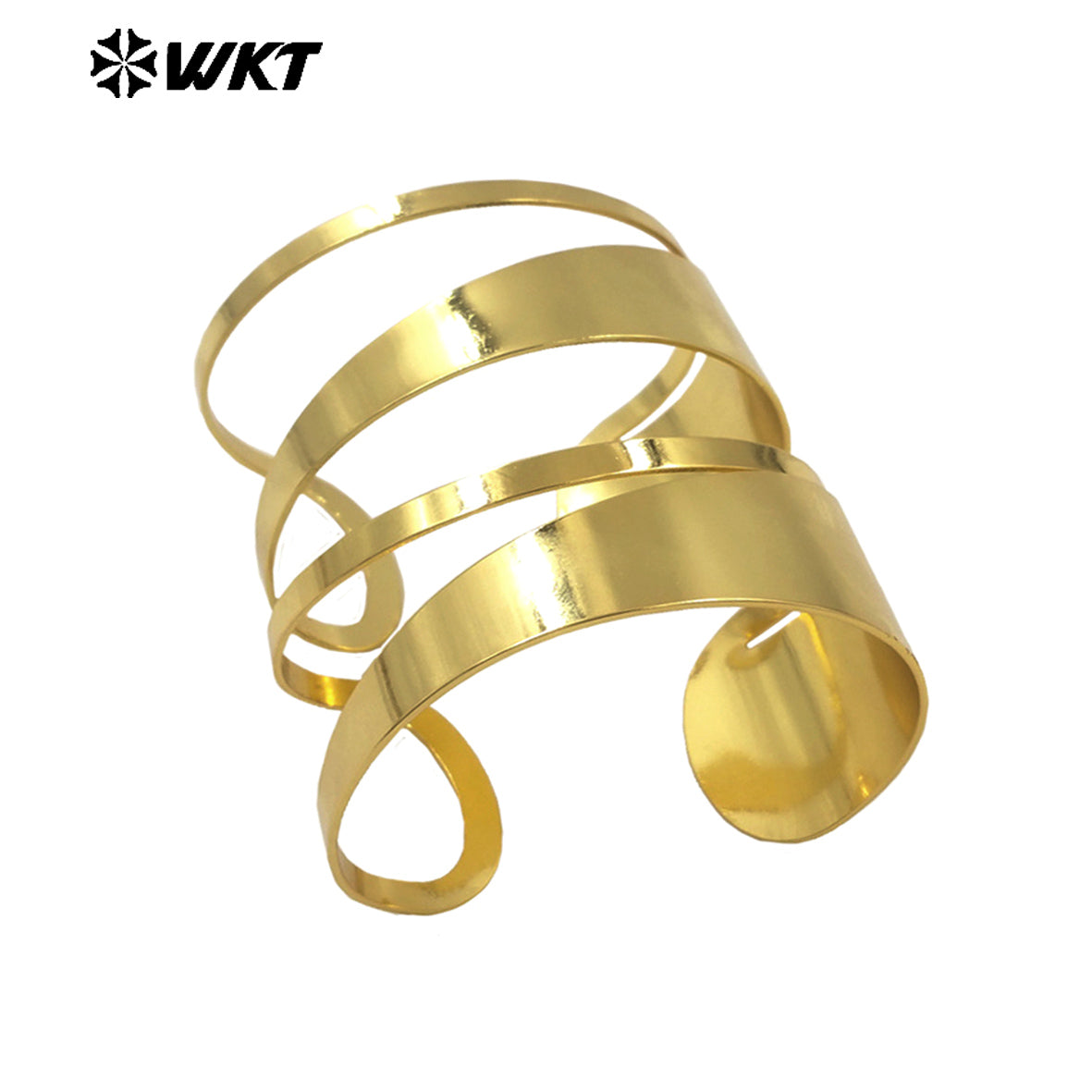 WT-B666 Uniquely Designed Adjustable 18k Real Gold Plated Natural Yellow Brass Bracelet Can Be a Special Gift for Men or Women