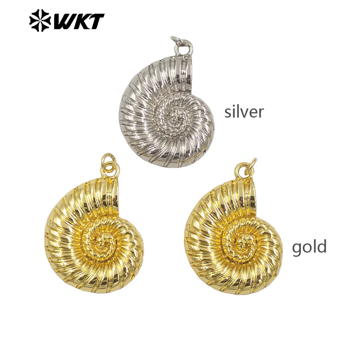 WT-MP290 New Spring Design 18K Full Gold Plated Trumpet Shape Jewelry Charms for Necklace Design Unisex Pendants