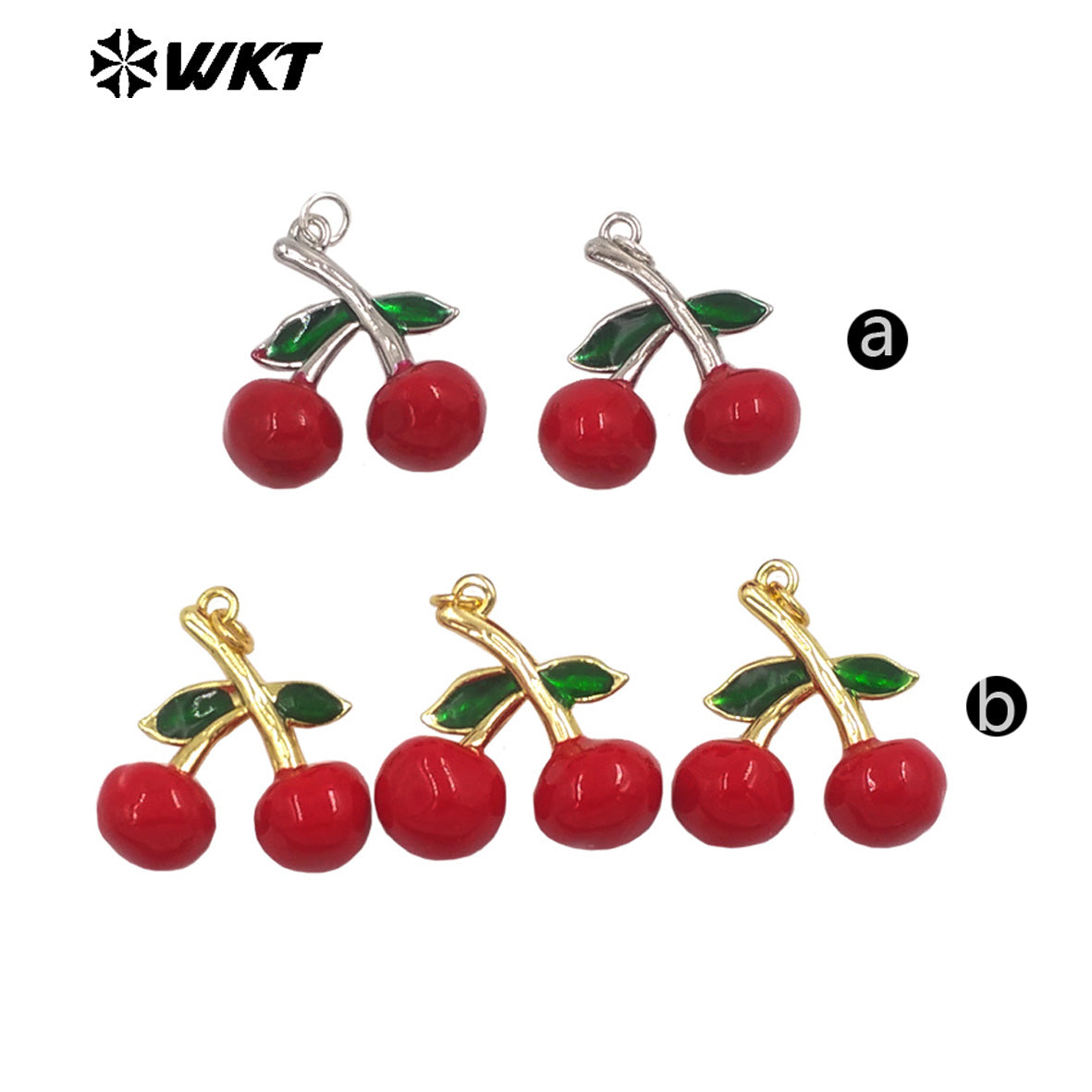 JFE155 Lovely Design Double Cherries Little Pendant Silver Gold Plated Ladies Jewelry Accessory for Handmade Good Quality