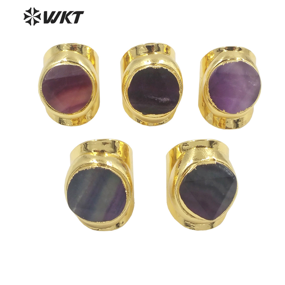 WT-R479 WKT Fashion Design Trendy Gift for Women Colorful High Quality Gorgeous 18k Gold Plating Gemstone Stone Ring