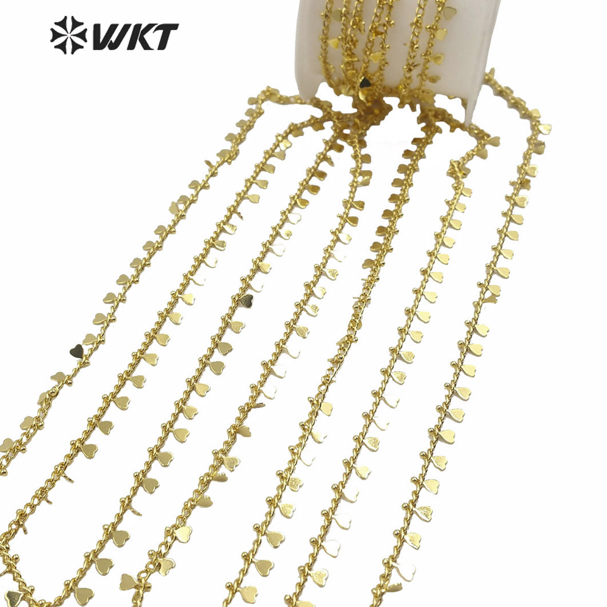 WT-BC138 Populared New Gold Electroplated Brass Chain by Meter Women Charming Tiny Charms Chain for Necklace Making