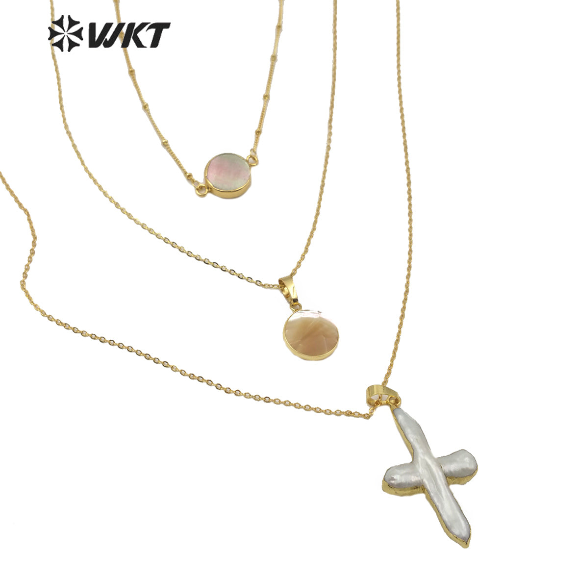 WT-JN109 Exclusive Design One Set Pearl and Stones Necklace Lady New Fashion Jewelry Pearl With Stone Necklace