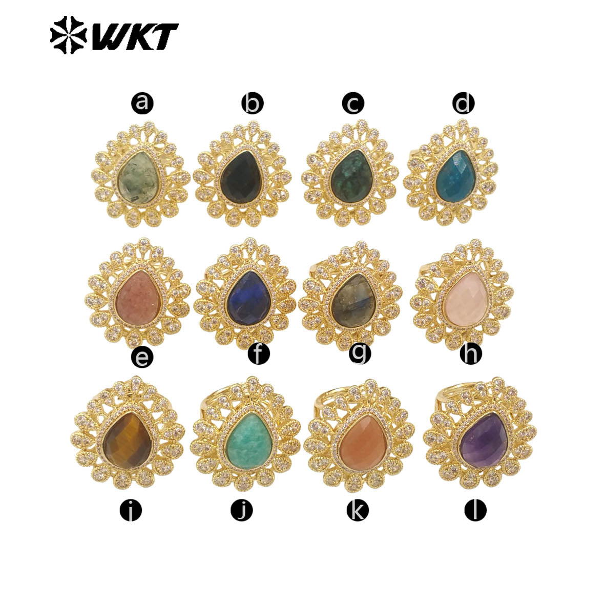 WT-MR029 Wholesale Amazing New European Delicate Micro Pave Cubic Zircon Setting Drop Stone Gold Plated Women Ring