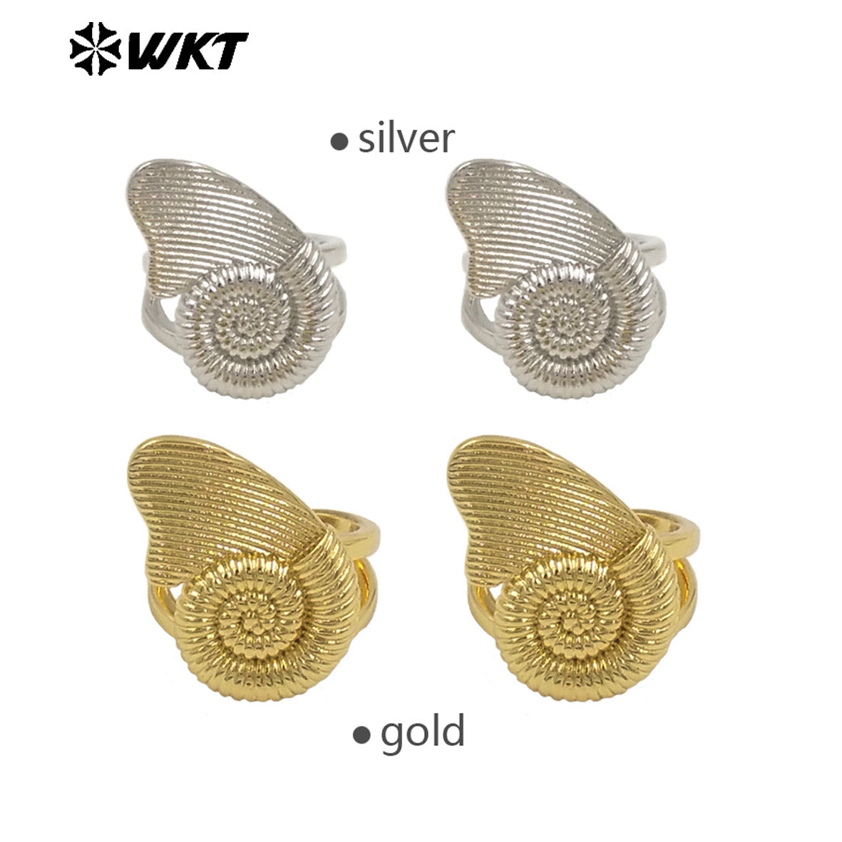 WT-R549 Hot Sale Uniquely Esigned Stylish 18K Real Gold Plated Irregular Shell Shape Ring Perfect for Daily and Party Decoration