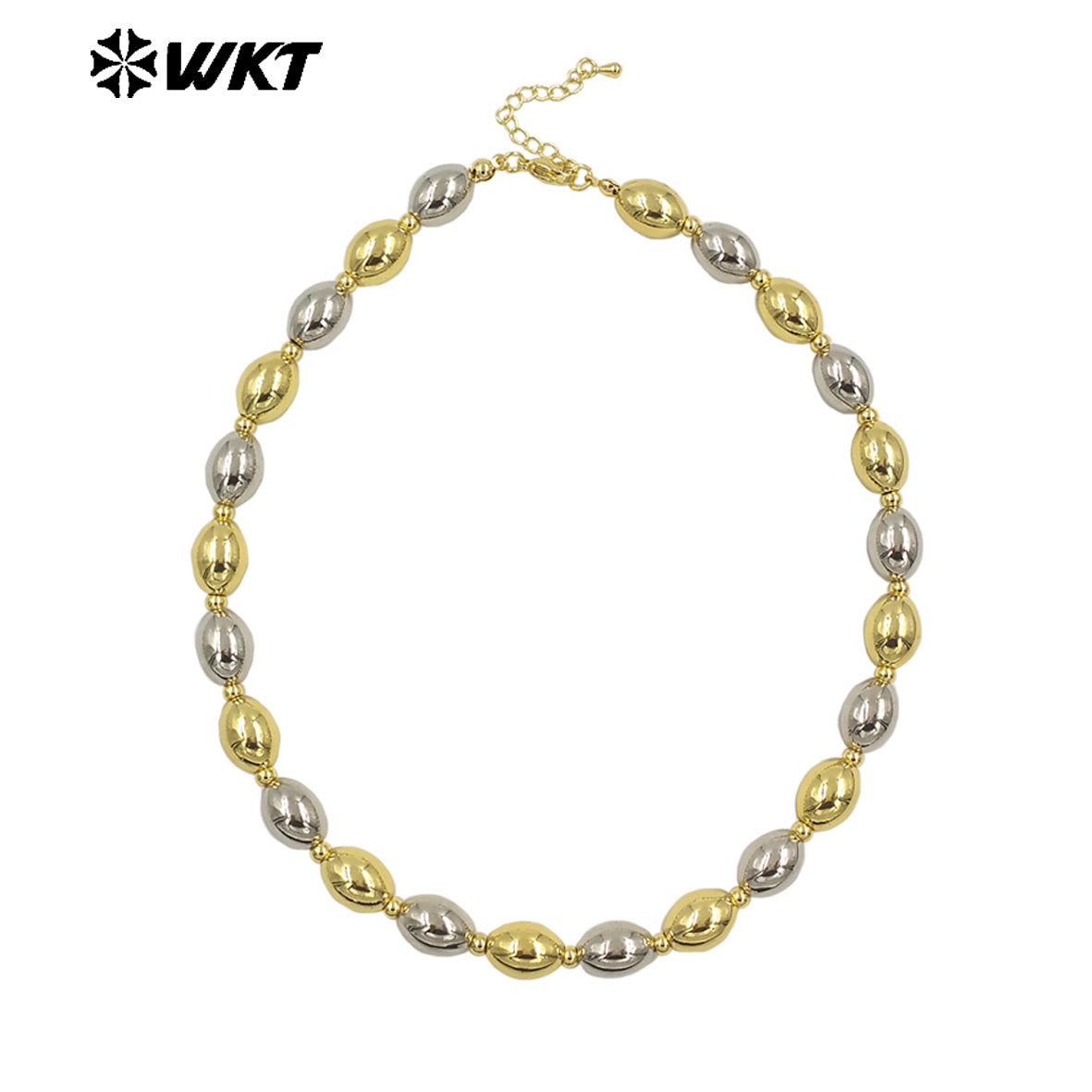 WT-JFN29 High Quality 18K Gold Plated and Silver Round Irregular Natural Brass Beads Exquisite Necklace for Women As Party Dress