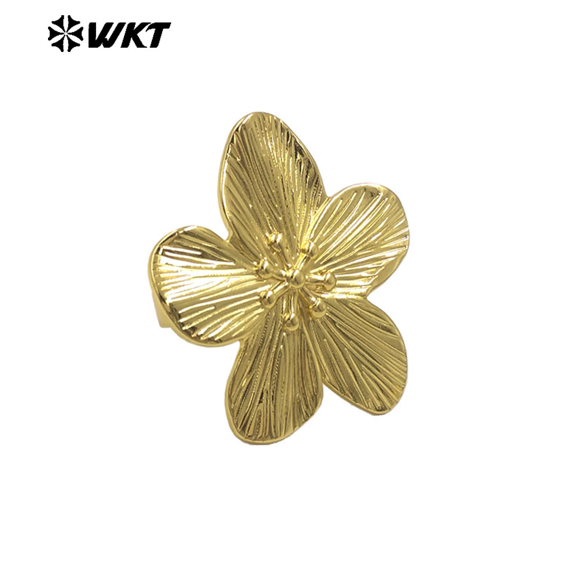 WT-R545 New Arrrival Popular Equisite Design Flower Shape 18k Gold Plated Lady Adjustable Ring for Birthday Party Gift