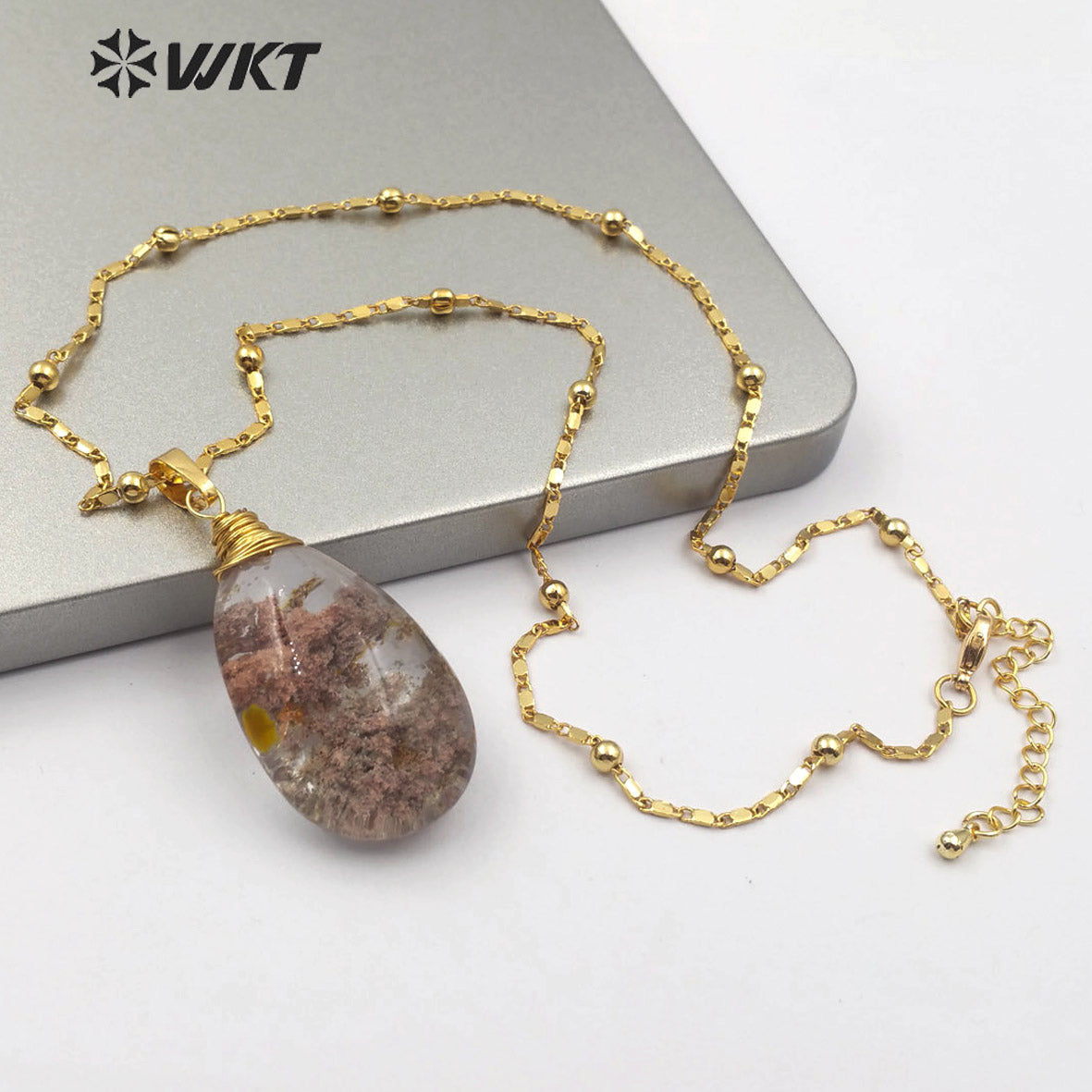 WT-N1200 Wholesale Clouds Quartz Stone Pendant Necklace With 18 Inch Necklace Women Stylish Charm Jewelry Stone Pendant Necklace