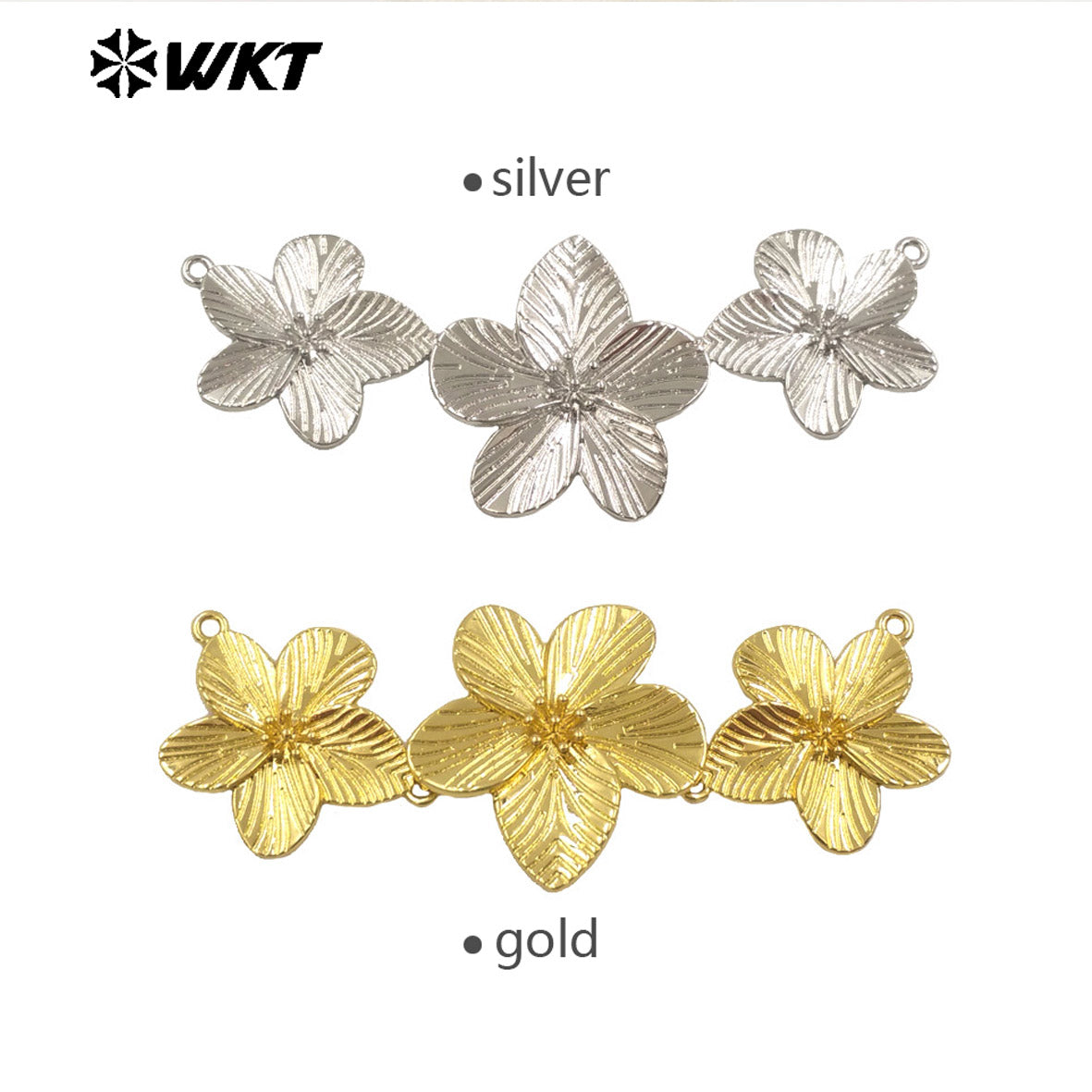WT-N1479 Wholesale Latest Models Elegant High Quality 18K Gold Plated Three Flower Necklace for Women As Anniversary Gifts