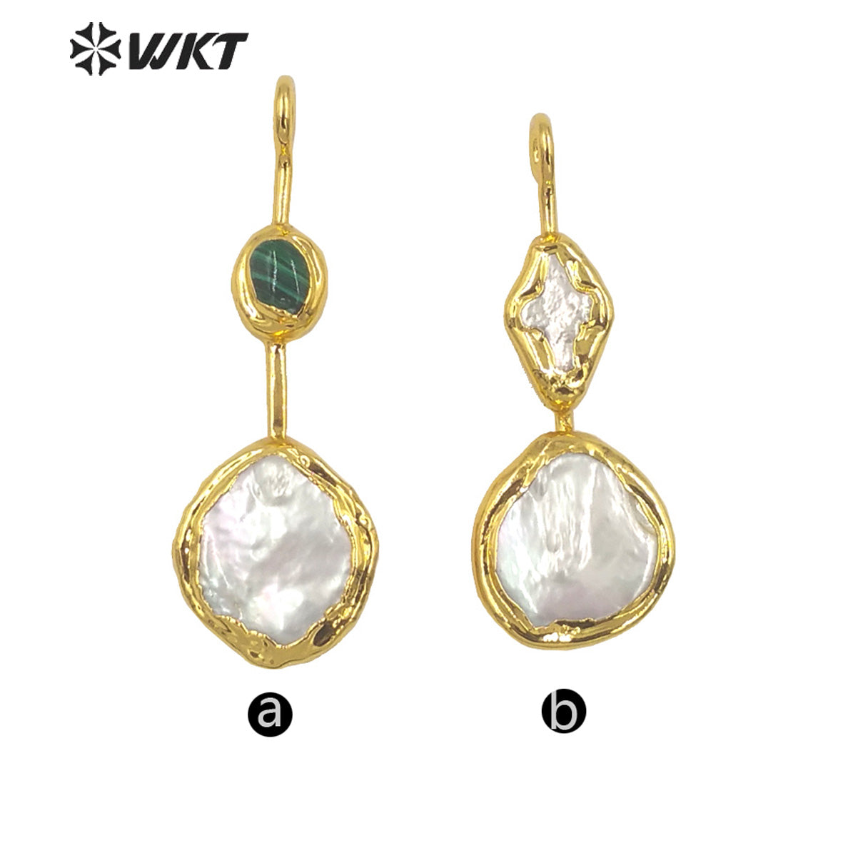 WT-JP355 Amazing Fashion Gold Plated Natural Freshwater Pearl Pendants Gorgeous Hand Crafted Made for Necklace