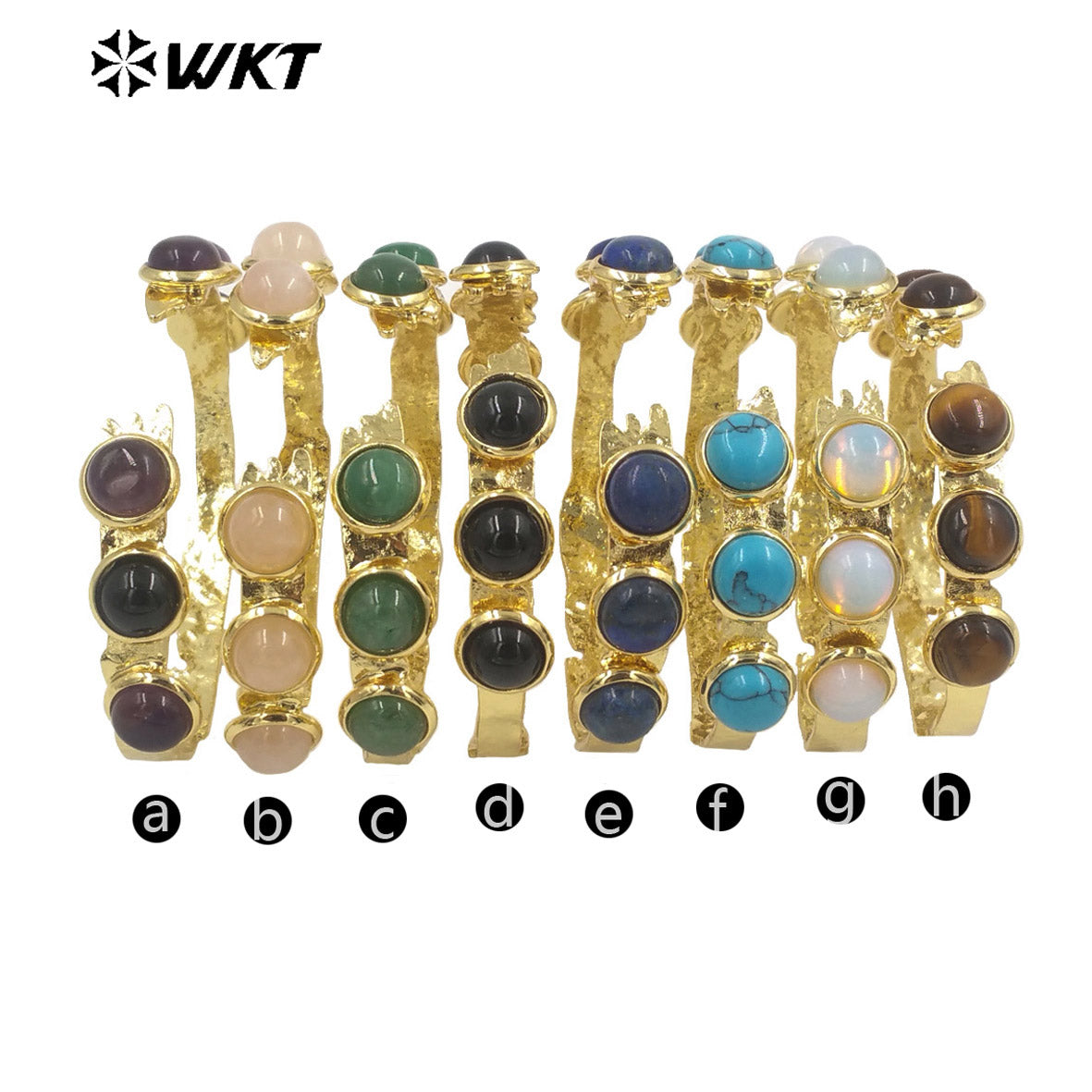 WT-B632 WKT New Handmade Natural Gemstone Jewelry Opening Bracelets Lovely Amazonite Bohemia Romantic Lucky Bracelets