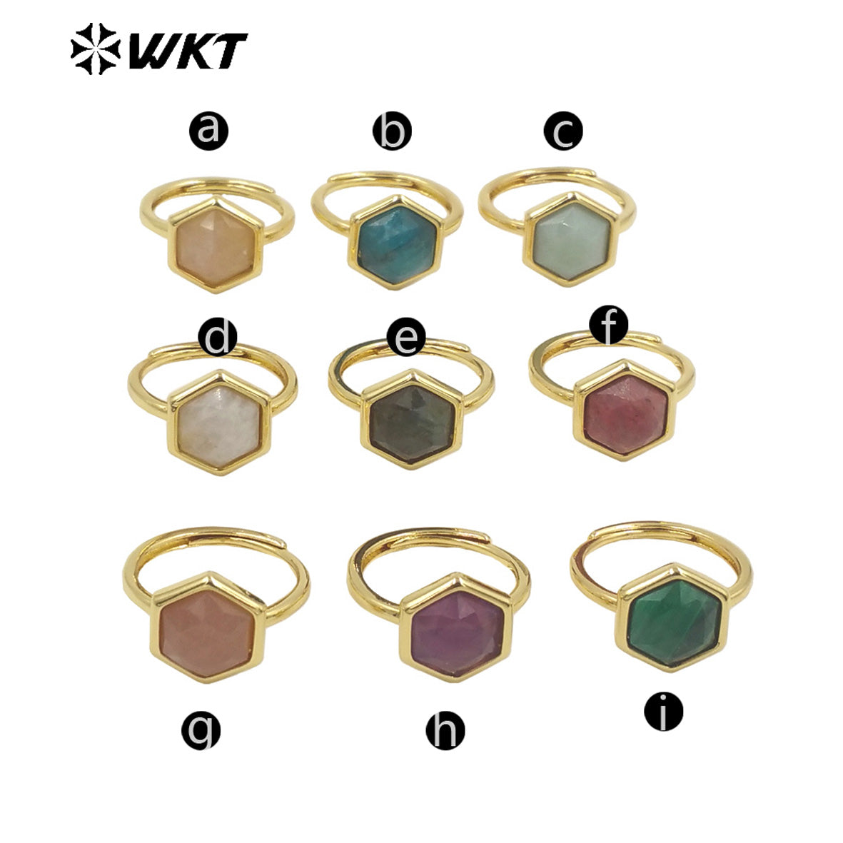 WT-R468 Newest Fashion Trendy Ring 18k Real Gold Plated Round Star Stone Anniversary Women Ring Hot INS Stone Ring