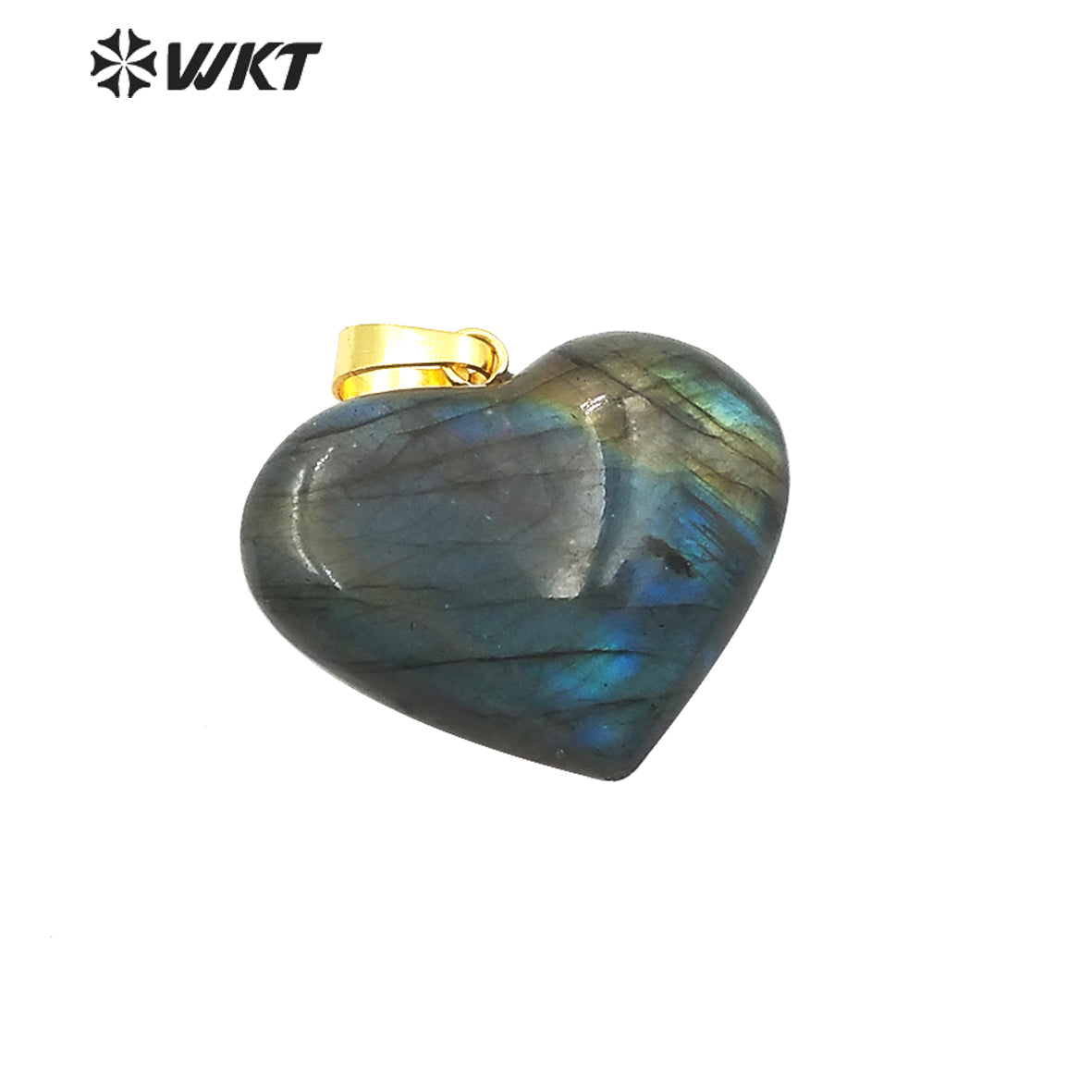 WT-P1506 Elegant Natural Bright Heart Shape Labradorite Pendant Women Fashion Charm Jewelry Labradorite Pendant