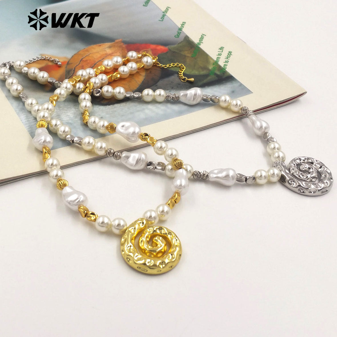 WT-JN289 New Arrivals Artificial Pearl Round Beads Irregular Beads Mosquito-Repellent Incense Shape Delicate Women Necklace