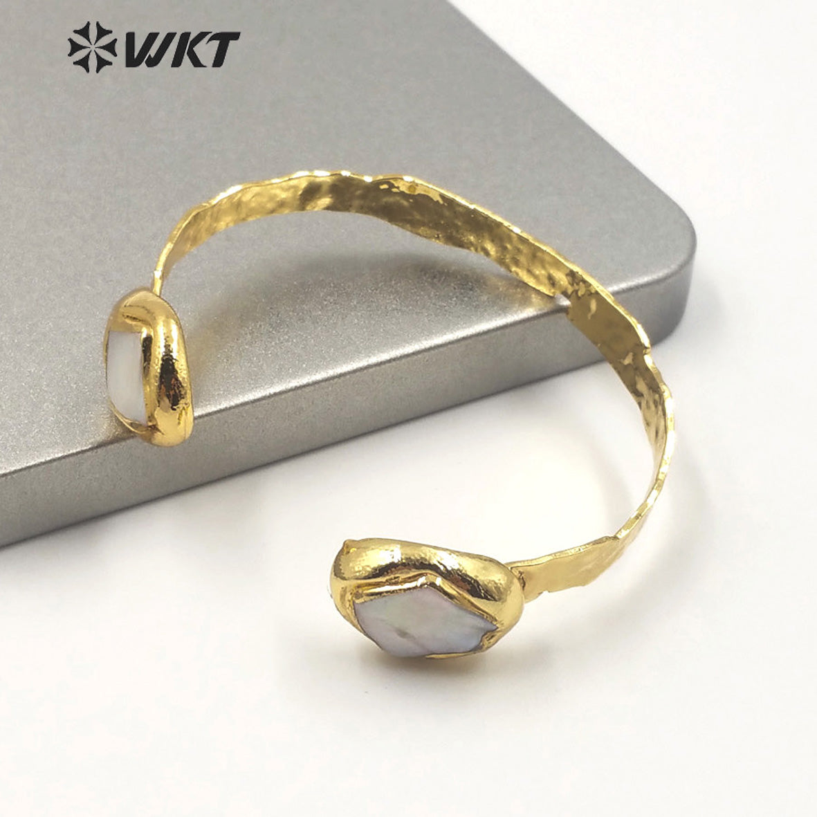 MPB021 WKT Exclusive Double Pearl Gold Bangle 2020 New Popular Adjustable Size Pearl Cuff Bangle Fashion Women Party Bangle