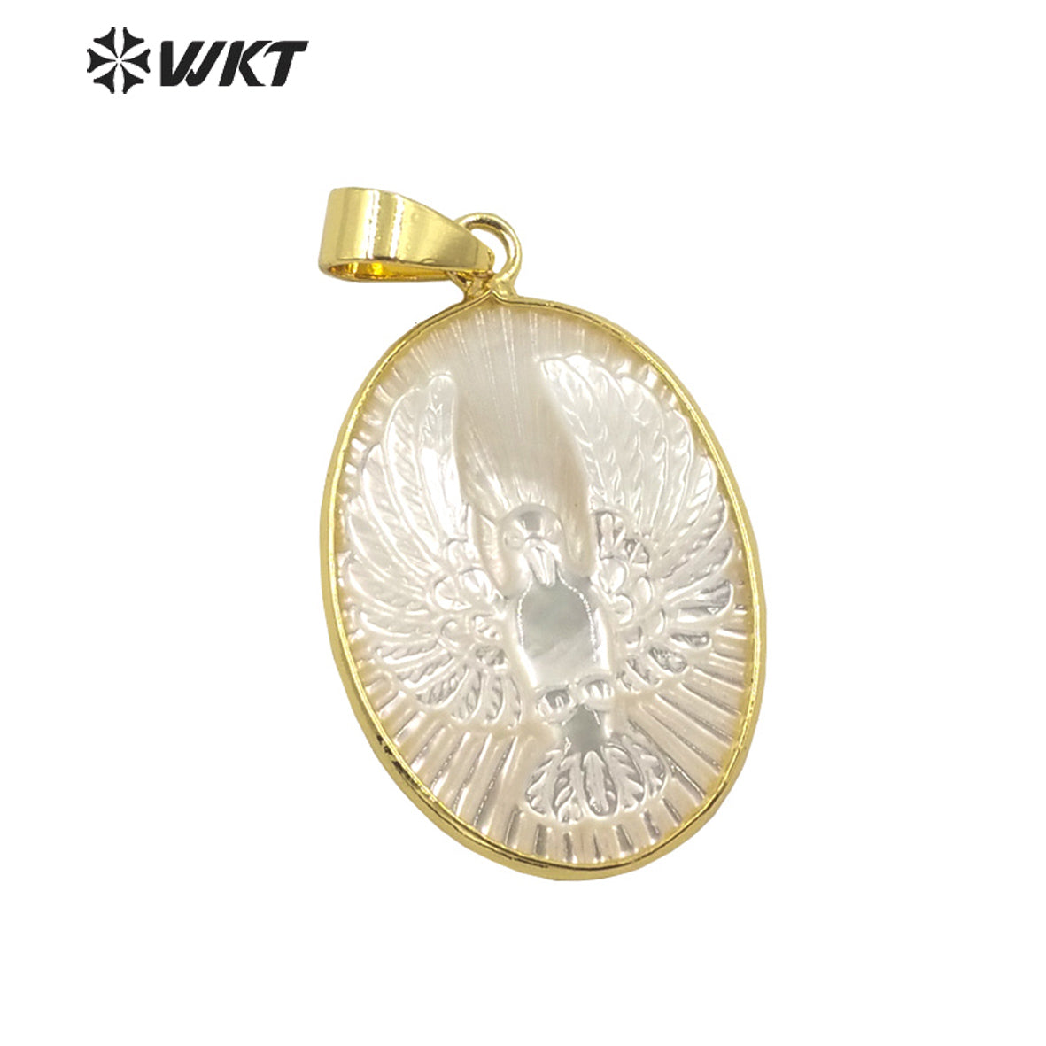 WT-JP301 Vintage Round Pearl Pendant Engraving Eagle Design Fashion Pendant Women Jewelry Accessories Pearl Pendant