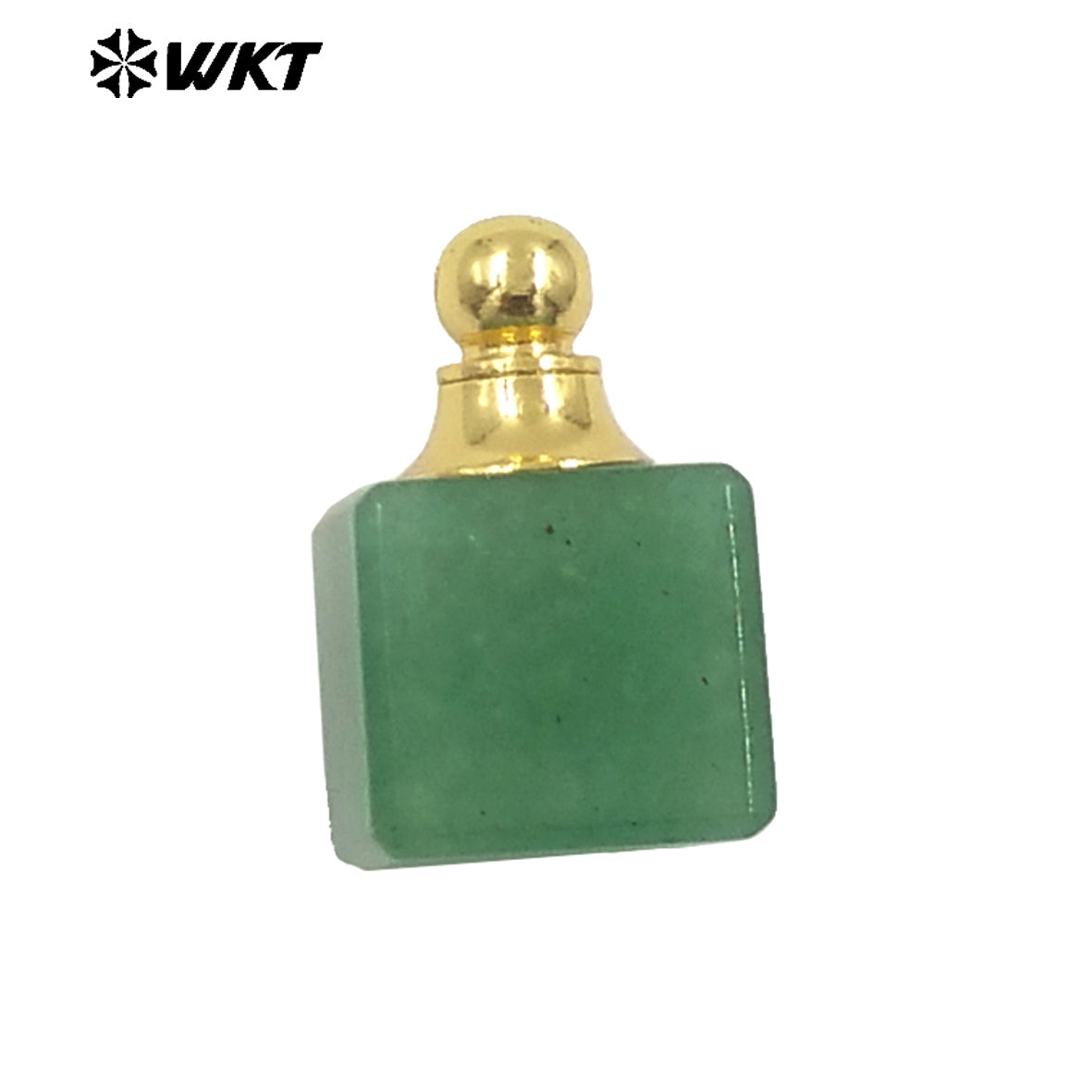 WT-P1978 New Design Wholesale Natural Gemstone Cubic Square Essencial Oil Stone Bottle Pendant for Necklace